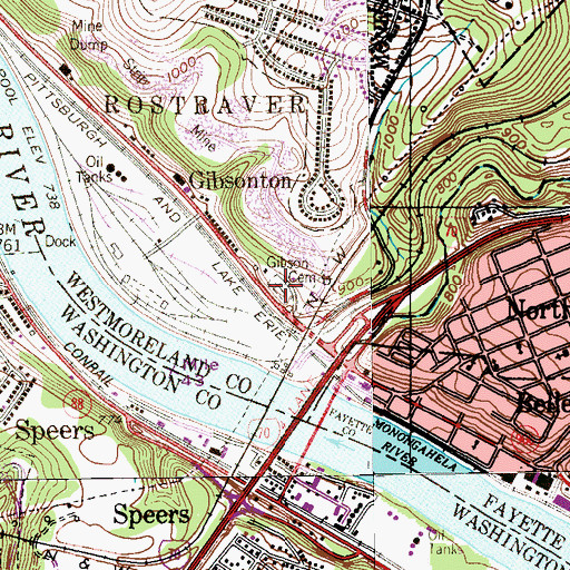 Topographic Map of Gibson Cemetery, PA