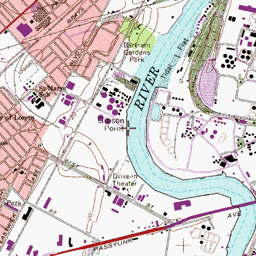 Topographic Map of Gibson Point, PA