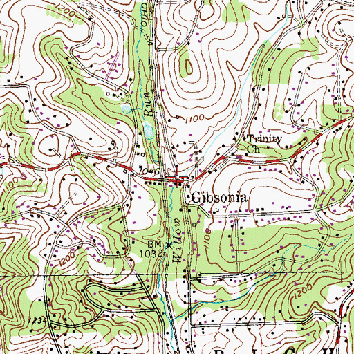 Topographic Map of Gibsonia, PA