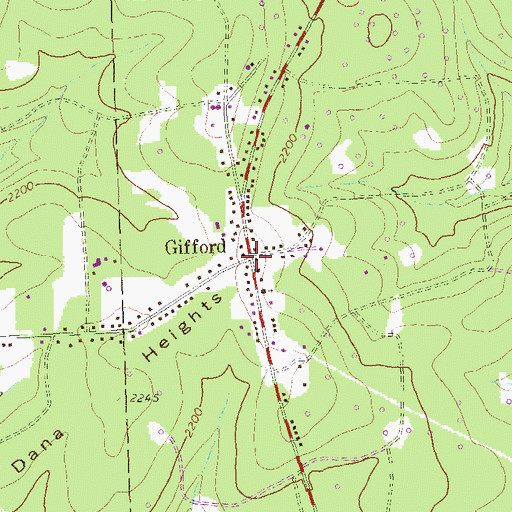 Topographic Map of Gifford, PA