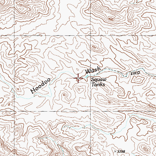 Topographic Map of Squaw Tanks, AZ
