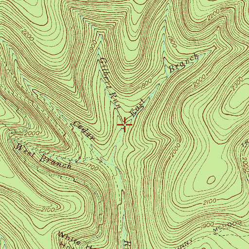 Topographic Map of Gilbert Run, PA