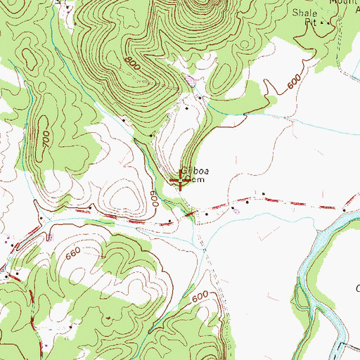 Topographic Map of Gilboa Cemetery, PA