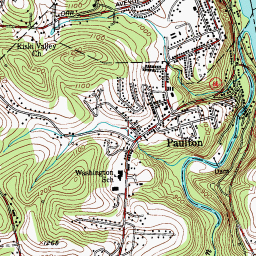 Topographic Map of Gilkerson Reservoir, PA