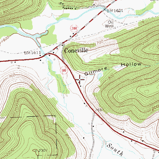 Topographic Map of Gilmore Hollow, PA
