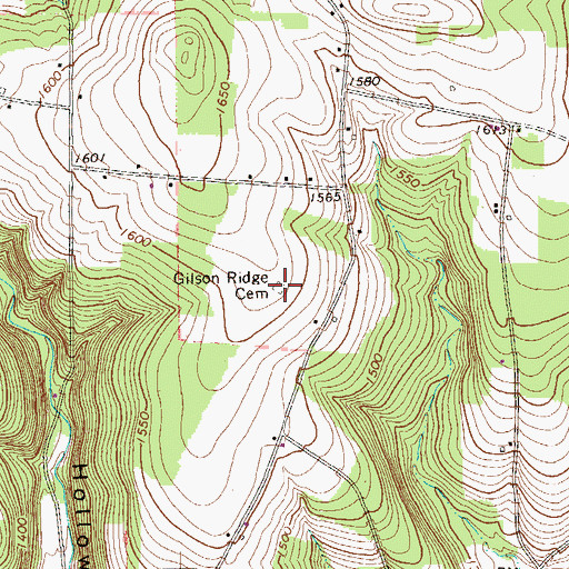 Topographic Map of Gilson Ridge Cemetery, PA