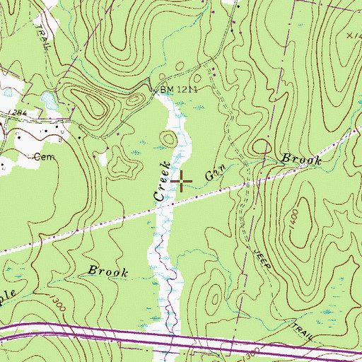 Topographic Map of Gin Brook, PA
