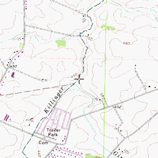 Topographic Map of Gingrich Run, PA