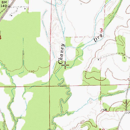 Topographic Map of Dry Creek, AL