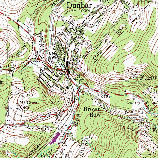 Topographic Map of Gist Run, PA
