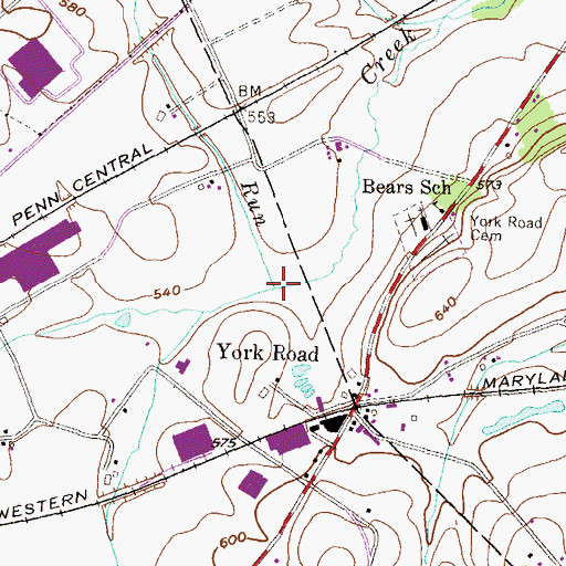 Topographic Map of Gitts Run, PA