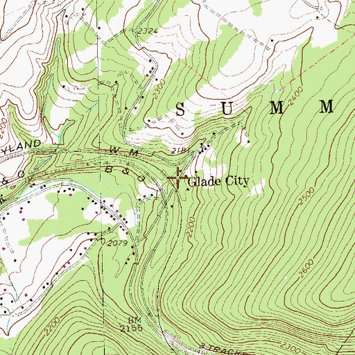 Topographic Map of Glade City, PA