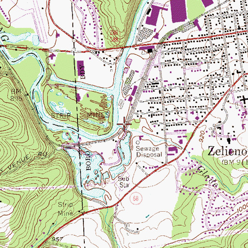 Topographic Map of Glade Run, PA