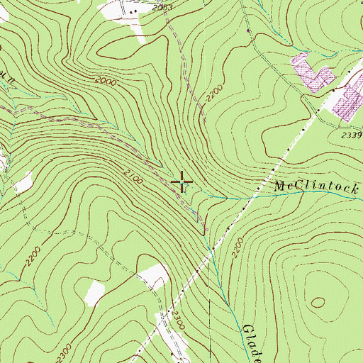 Topographic Map of Glade Run, PA