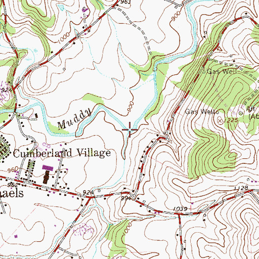 Topographic Map of Glade Run, PA