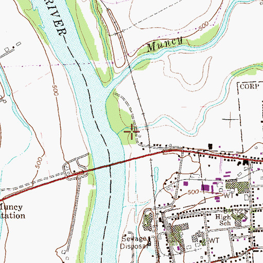 Topographic Map of Glade Run, PA