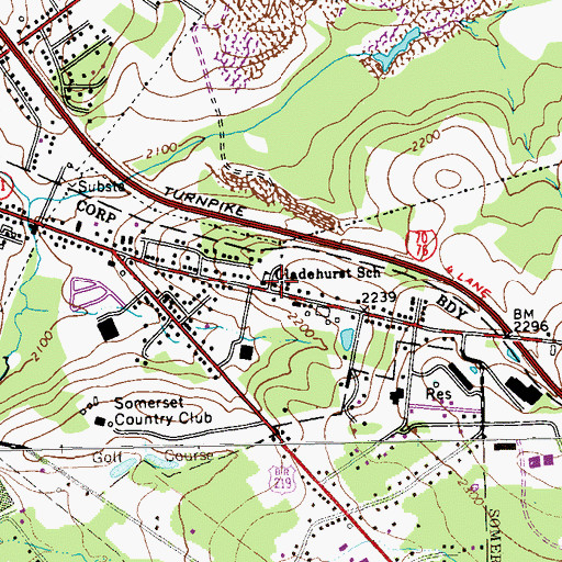 Topographic Map of Gladehurst School, PA