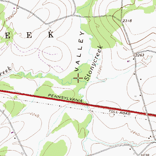Topographic Map of Glades Creek, PA