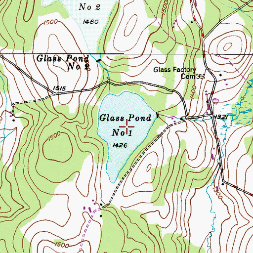 Topographic Map of Glass Pond Number One, PA