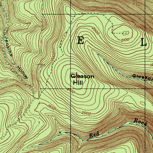 Topographic Map of Gleason Hill, PA