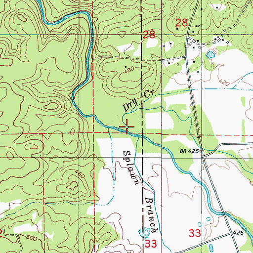Topographic Map of Dry Creek, AL