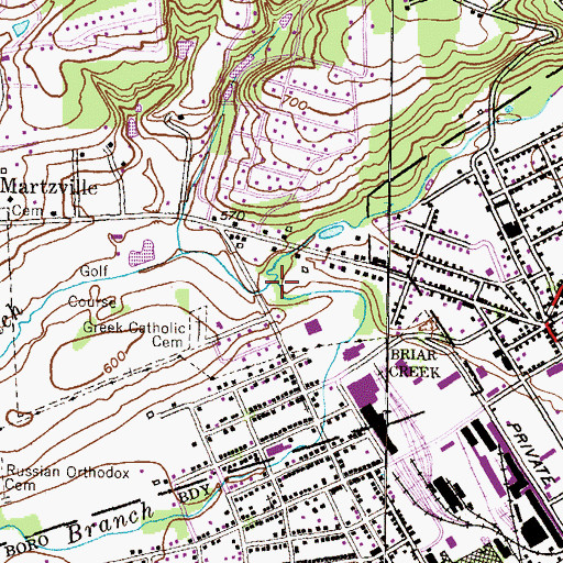 Topographic Map of Glen Brook, PA