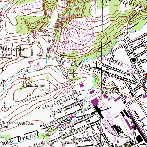 Topographic Map of Glen Brook, PA