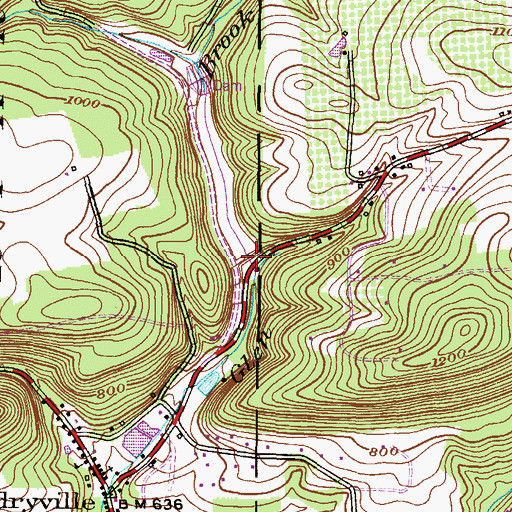 Topographic Map of Glen Brook Reservoir, PA