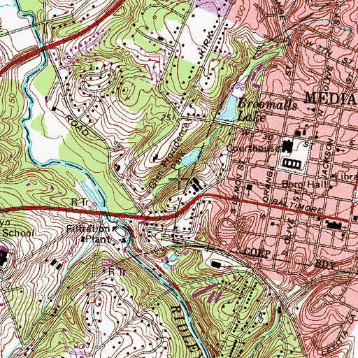 Topographic Map of Glen Providence Park, PA