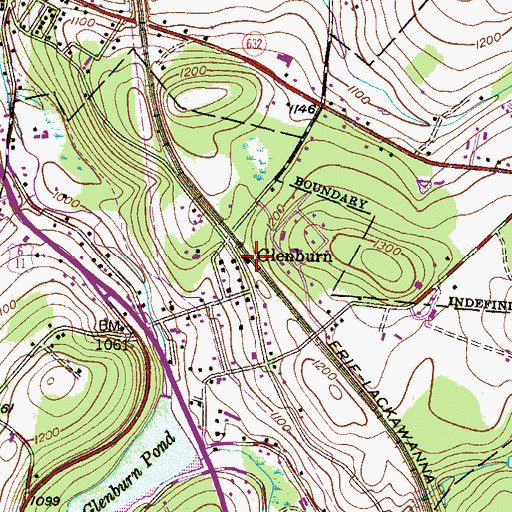 Topographic Map of Glenburn, PA