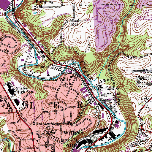 Topographic Map of Glenshaw Valley School, PA