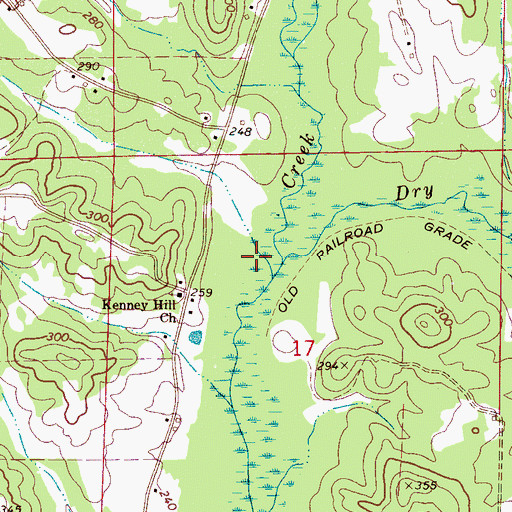 Topographic Map of Dry Creek, AL