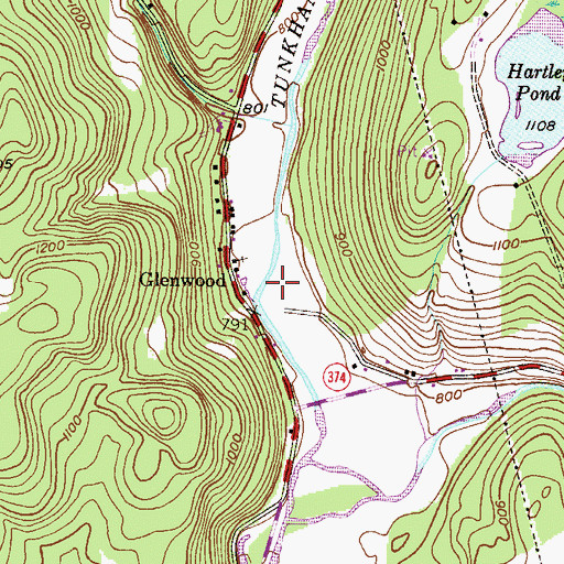 Topographic Map of Glenwood, PA