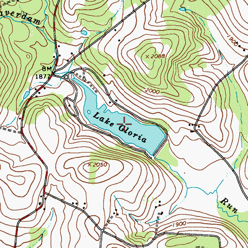 Topographic Map of Lake Gloria, PA
