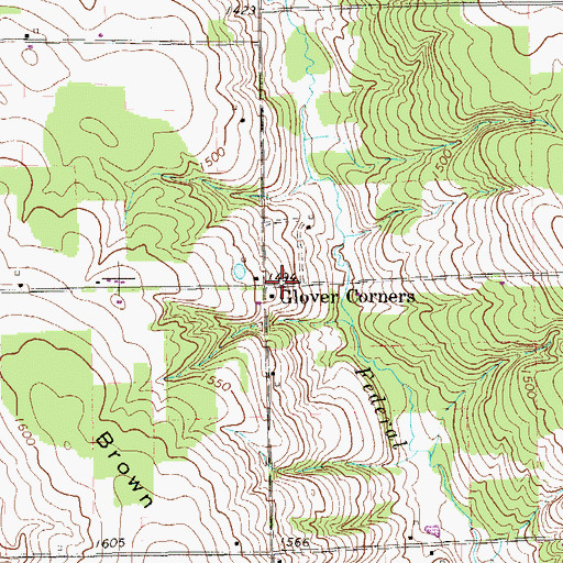 Topographic Map of Glover Corners, PA