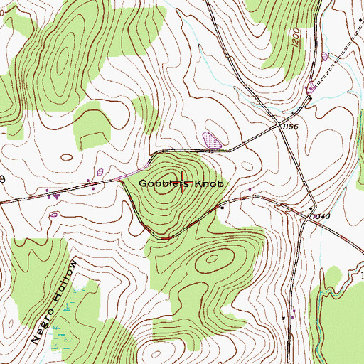 Topographic Map of Gobblers Knob, PA