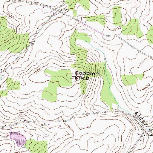Topographic Map of Gobblers Knob, PA