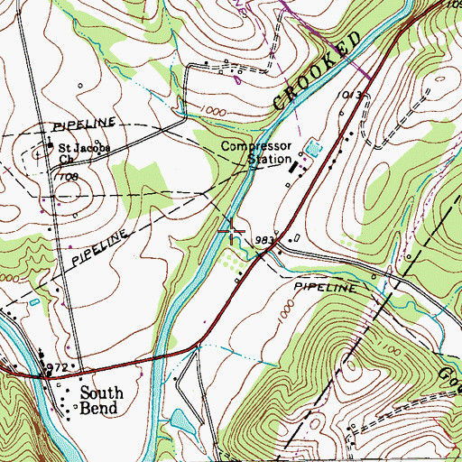 Topographic Map of Gobblers Run, PA
