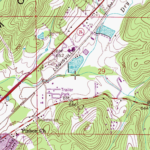 Topographic Map of Dry Creek, AL
