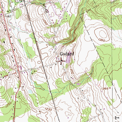 Topographic Map of Godard, PA