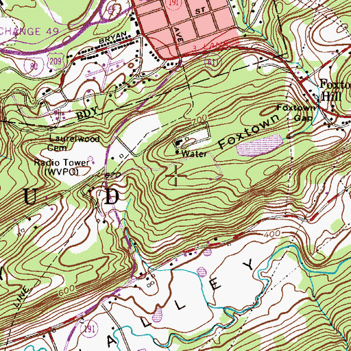 Topographic Map of Godfrey Ridge, PA