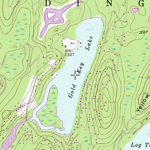 Topographic Map of Gold Key Lake, PA