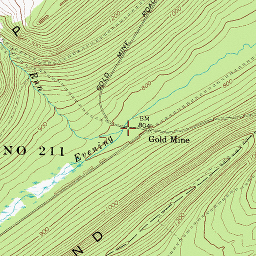 Topographic Map of Gold Mine Run, PA