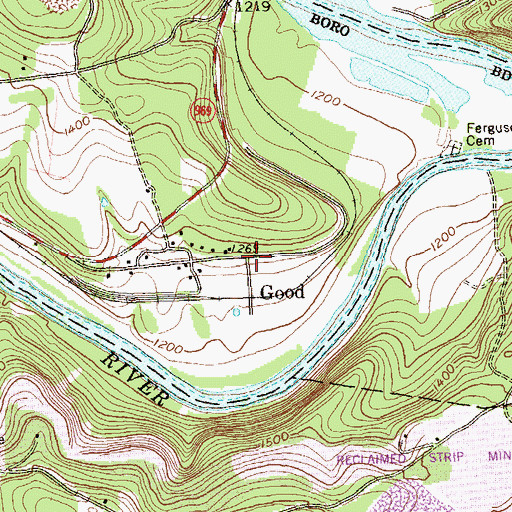 Topographic Map of Good, PA