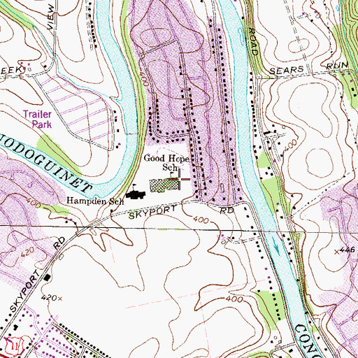 Topographic Map of Good Hope School, PA