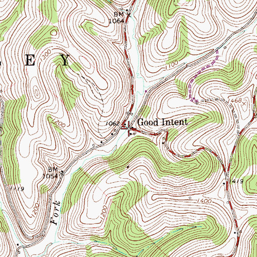 Topographic Map of Good Intent, PA