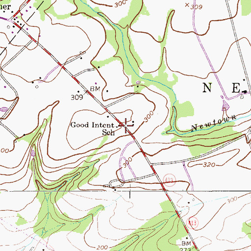 Topographic Map of Good Intent School, PA