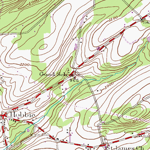 Topographic Map of Good School, PA