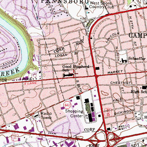 Topographic Map of Good Shepherd School, PA