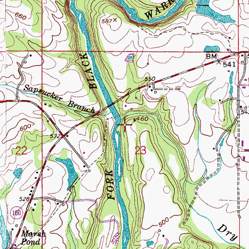 Topographic Map of Dry Creek, AL